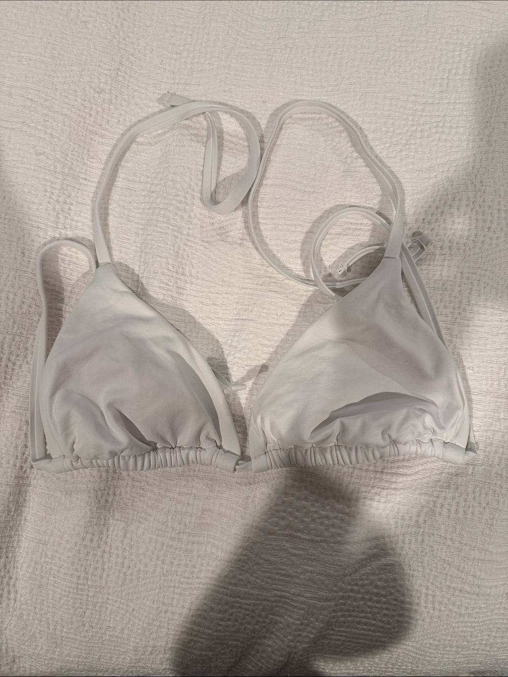 BECCA White Triangle String Bikini Top